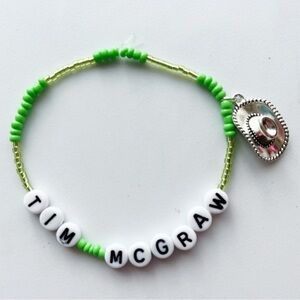 Taylor Swift Eras Tour Friendship Bracelet Tim McGraw Debut w/ Cowboy Hat Charm